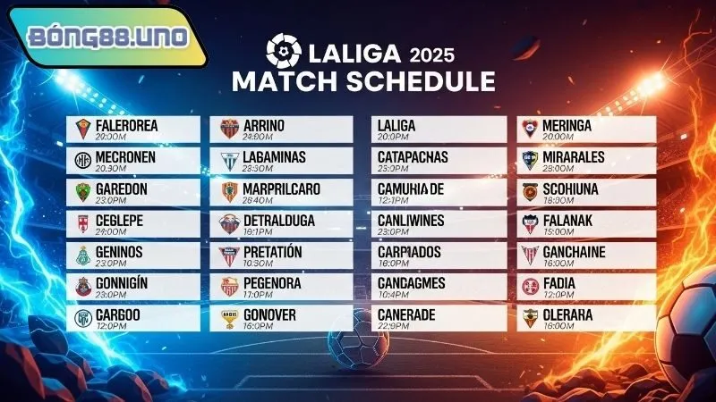 Lịch thi đấu Laliga 2025